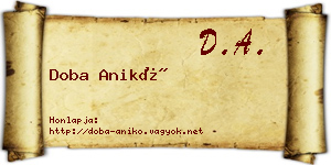 Doba Anikó névjegykártya